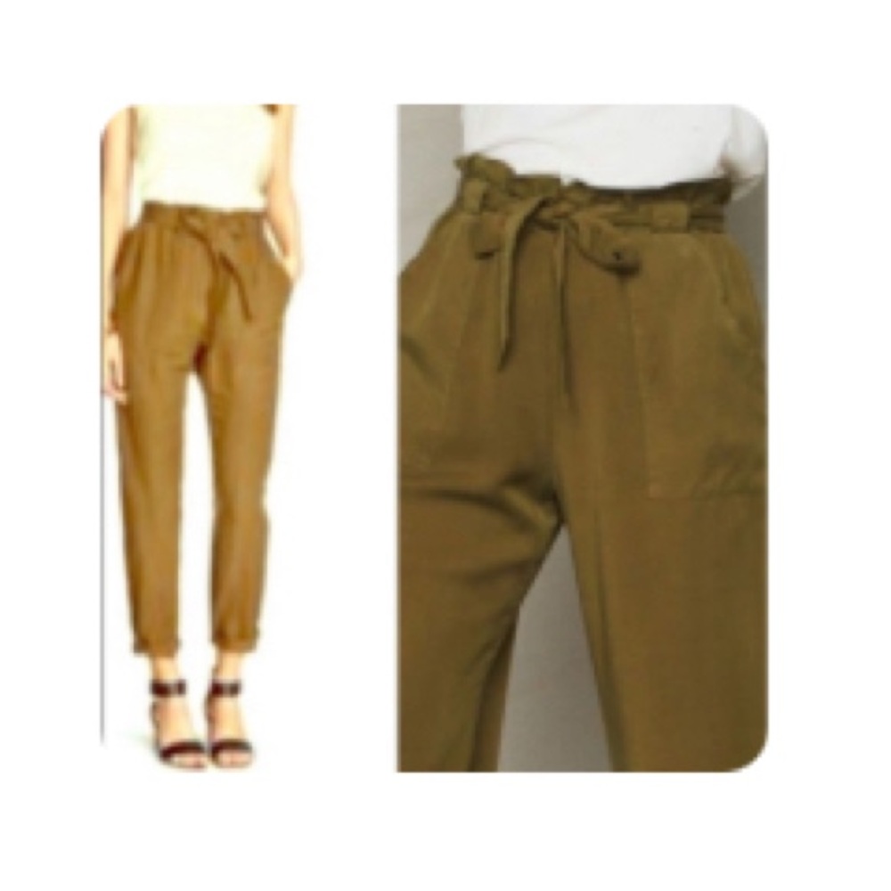 High waisted pants with belt